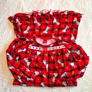 Peanuts girls size Medium holiday long sleeve nightgown soft vguc